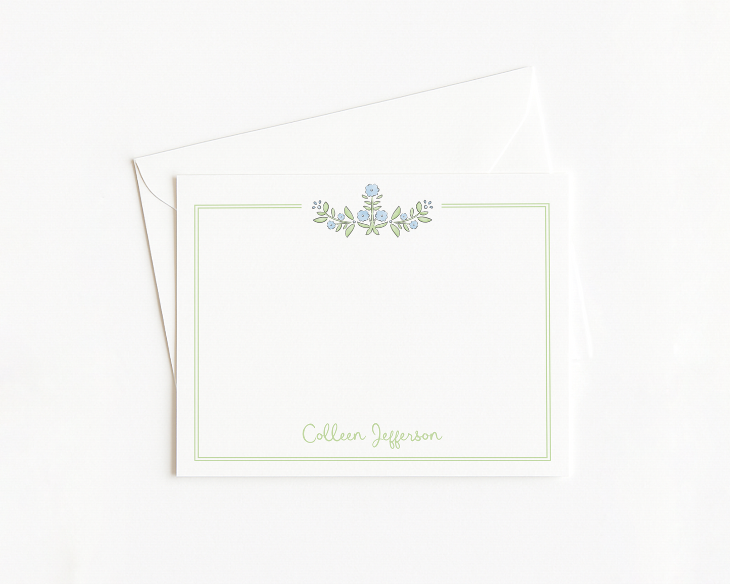 Blue & Green Floral Stationery