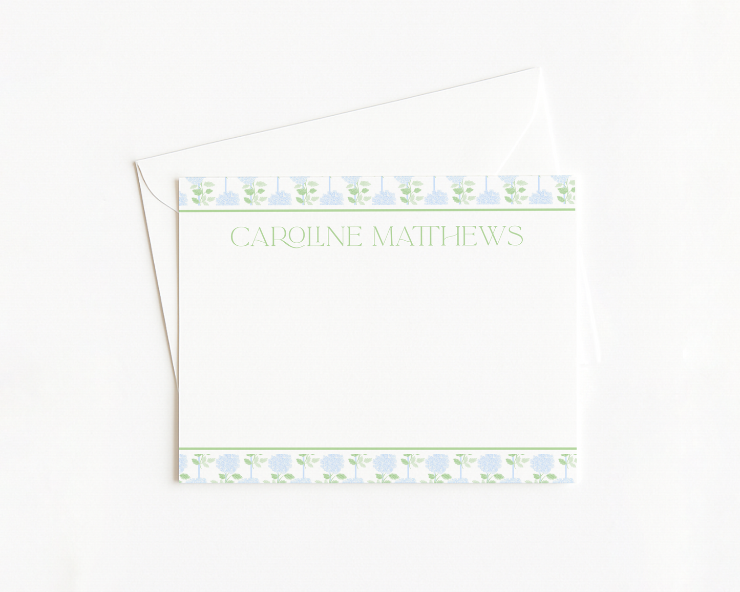 Blue & Green Hydrangea Stationery