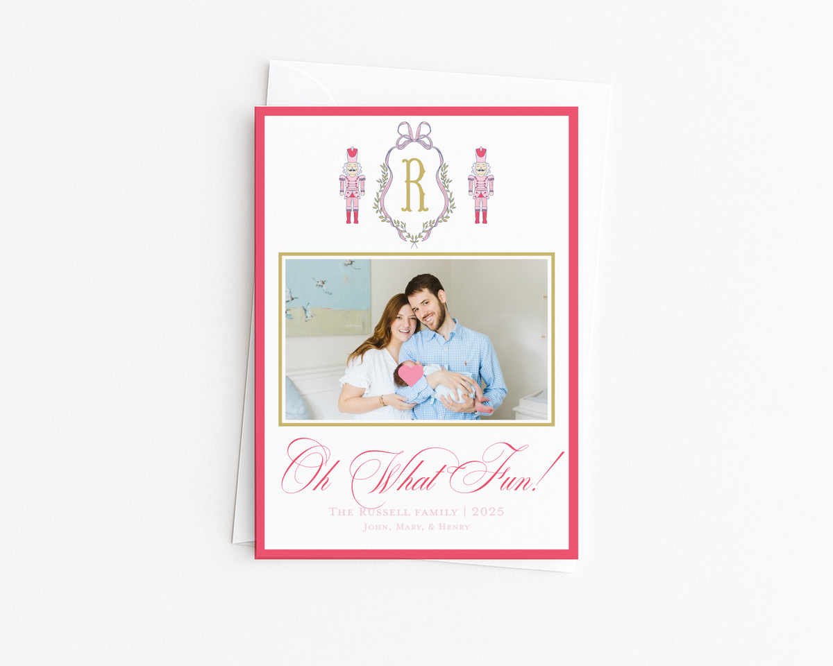 Hot Pink Nutcrackers Crest Monogram