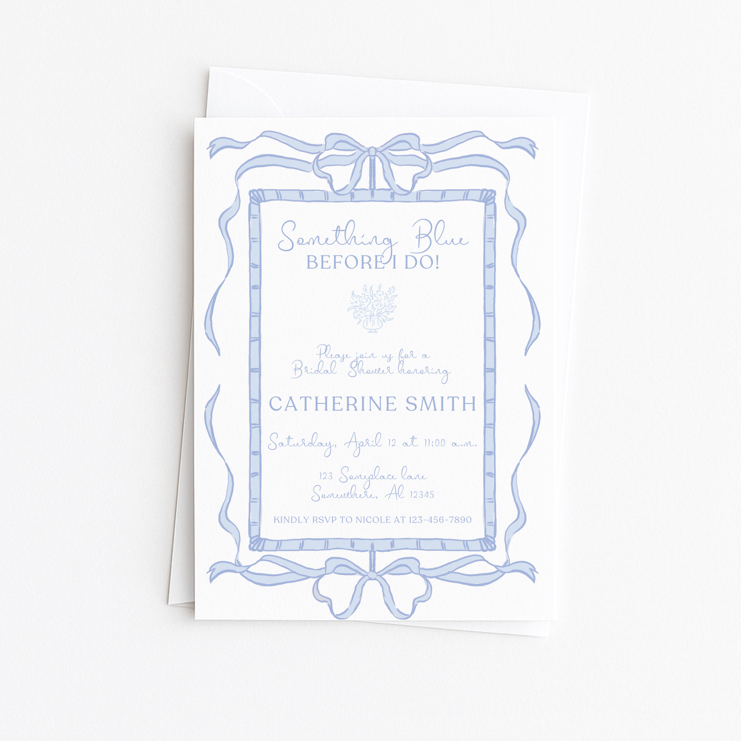 Something Blue Before I Do Bridal Shower Invitation