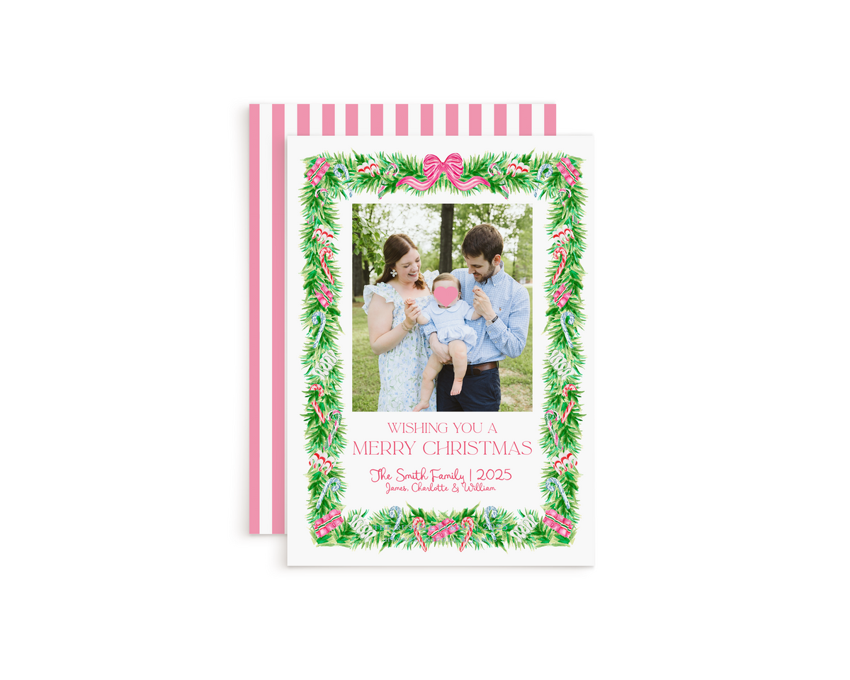Pink & Green Greenery Frame