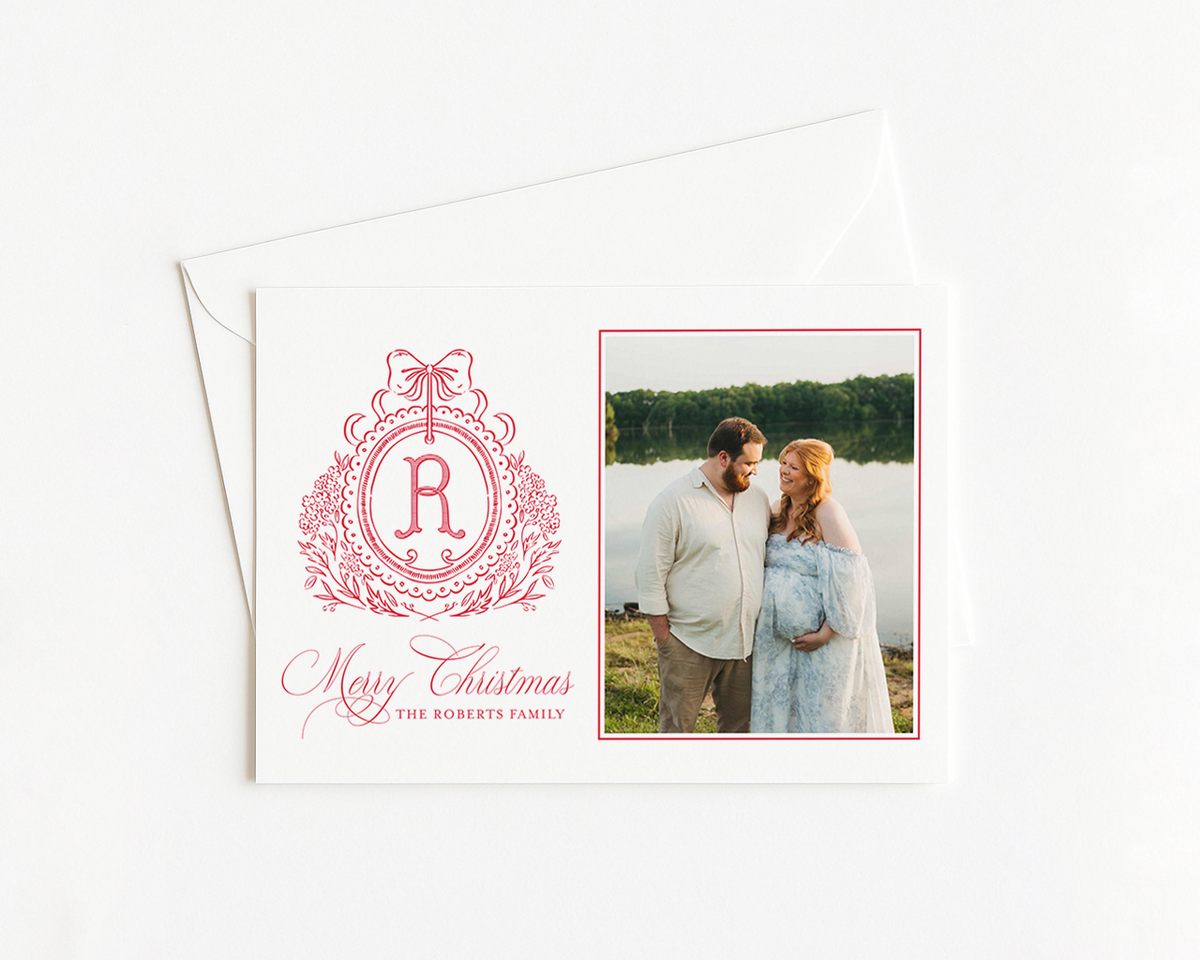Red Monogram Crest Horizontal