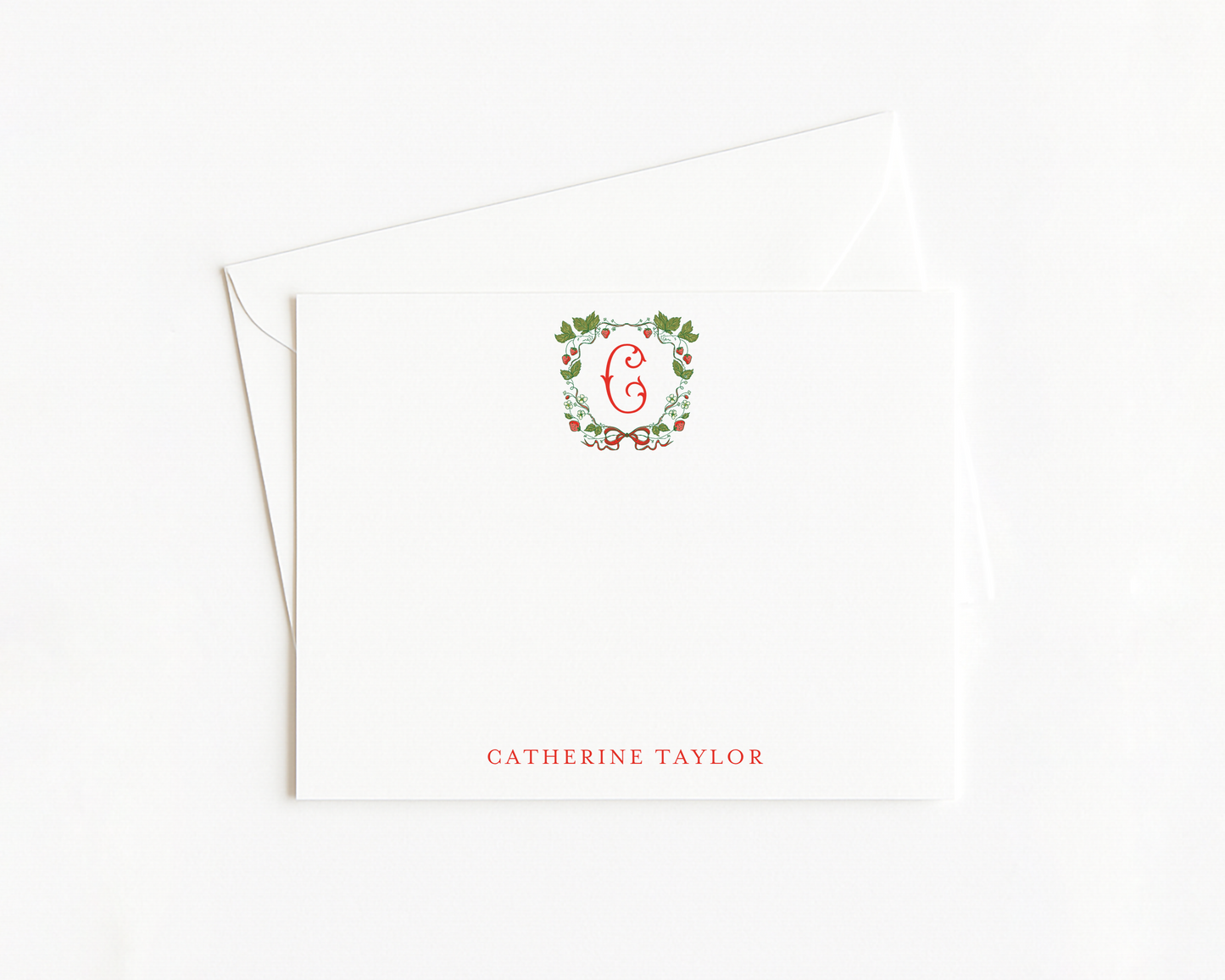 Strawberry Crest Stationery