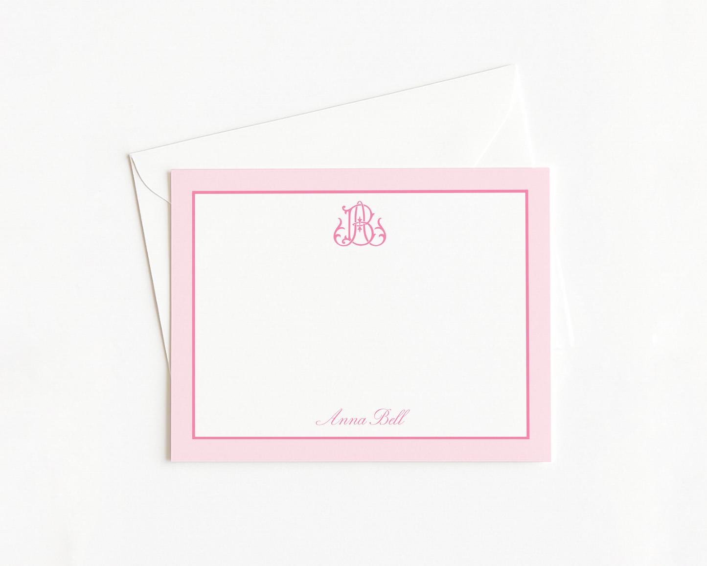Pink Monochromatic Monogram Stationery