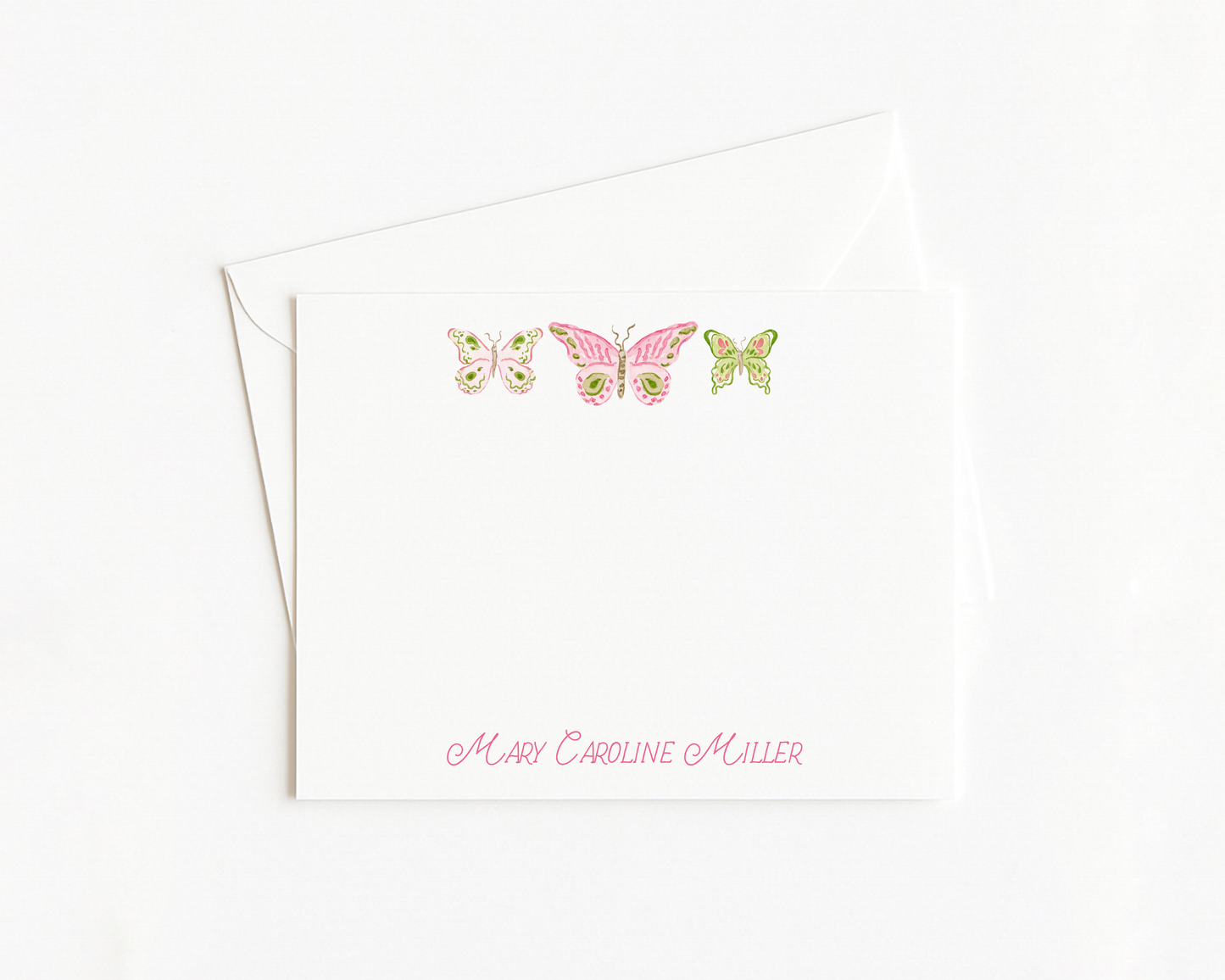 Pink Butterfly Stationery