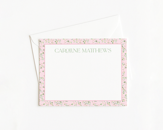 Pink Floral Stationery