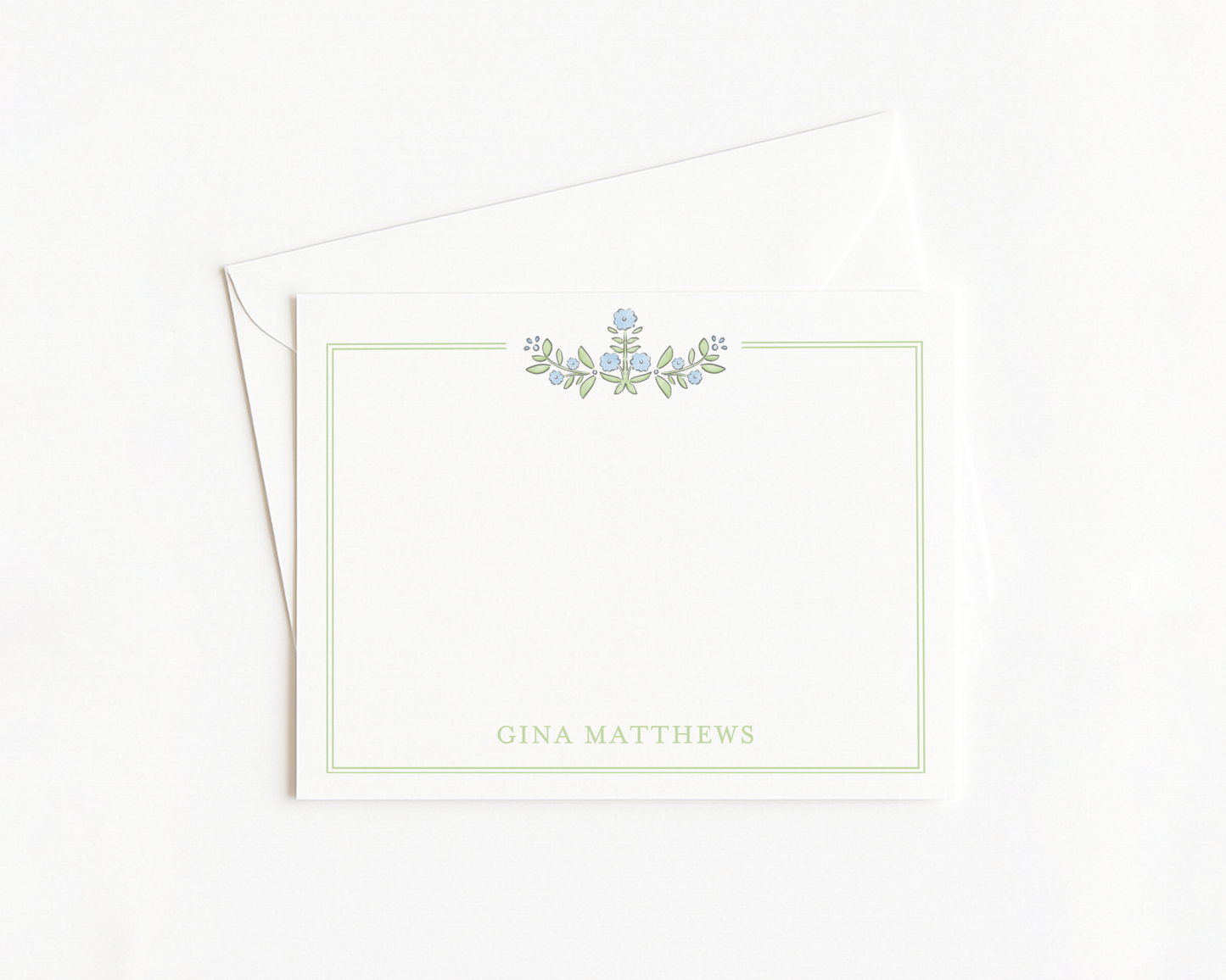 Blue Floral Stationery