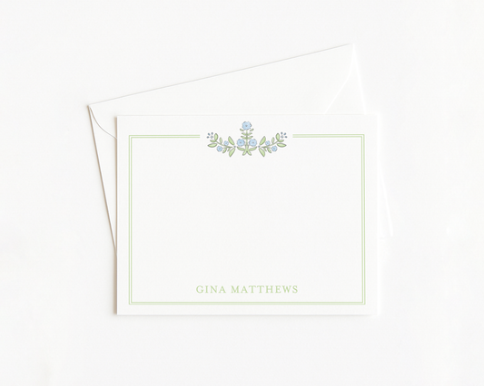 Blue Floral Stationery