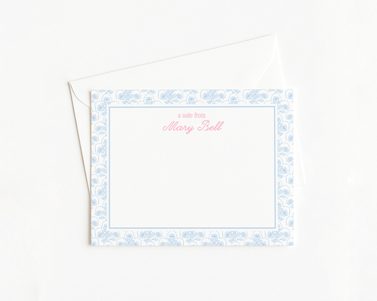 Blue & Pink Floral Stationery