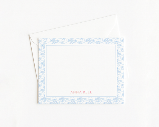 Blue & Pink Floral Stationery