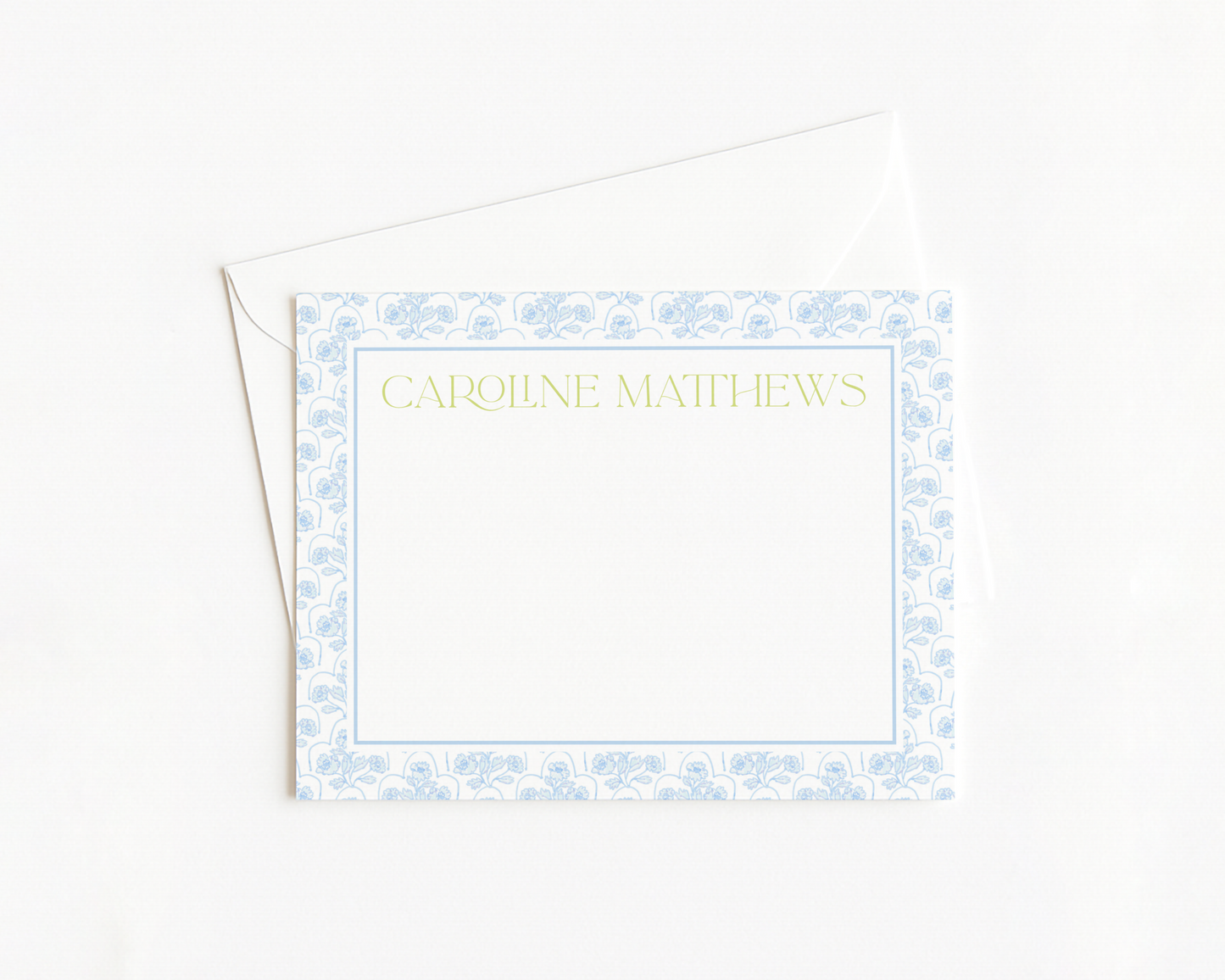 Blue & Green Floral Stationery