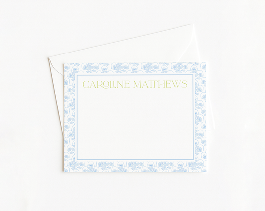 Blue & Green Floral Stationery
