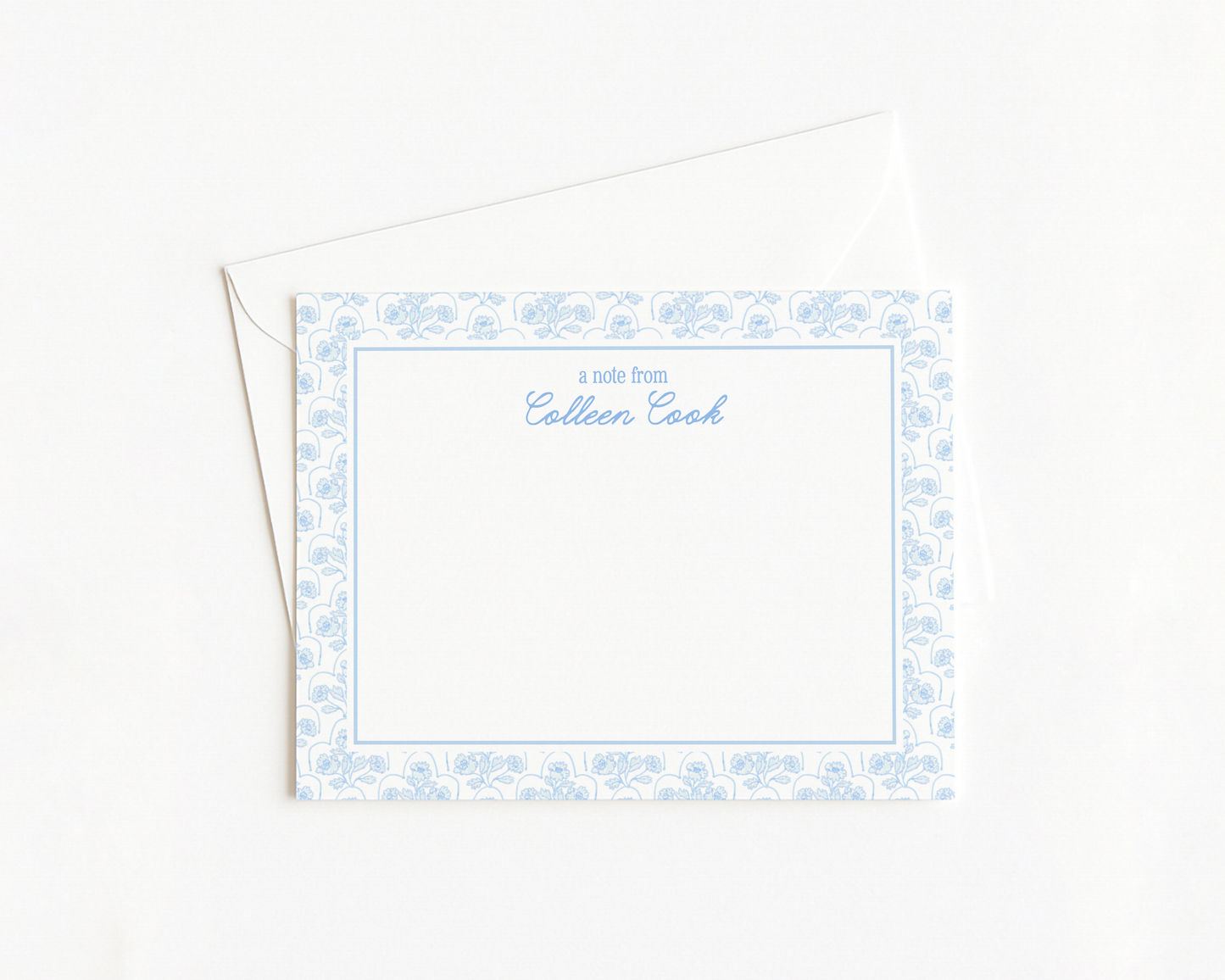 Blue Floral Stationery