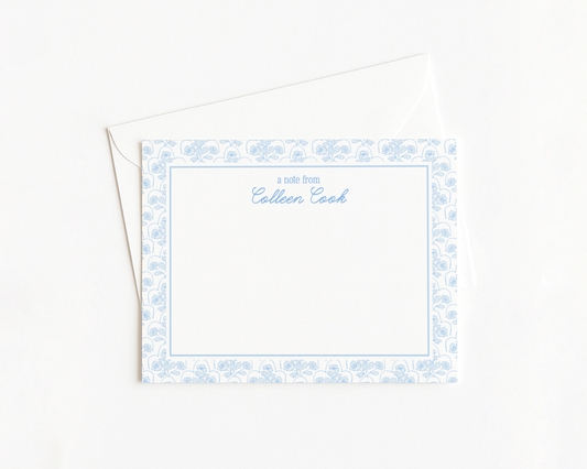 Blue Floral Stationery