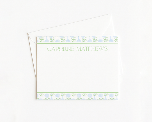 Blue & Green Hydrangea Stationery