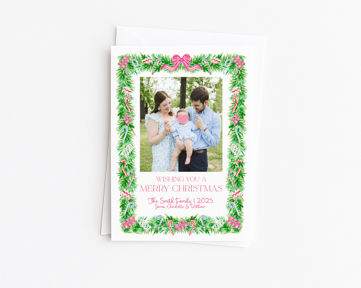 Pink & Green Greenery Frame