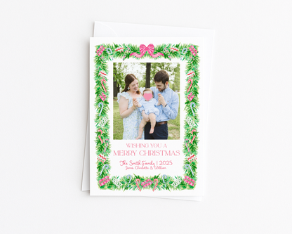Pink & Green Greenery Frame