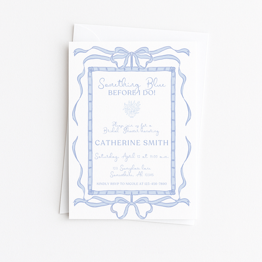 Something Blue Before I Do Bridal Shower Invitation