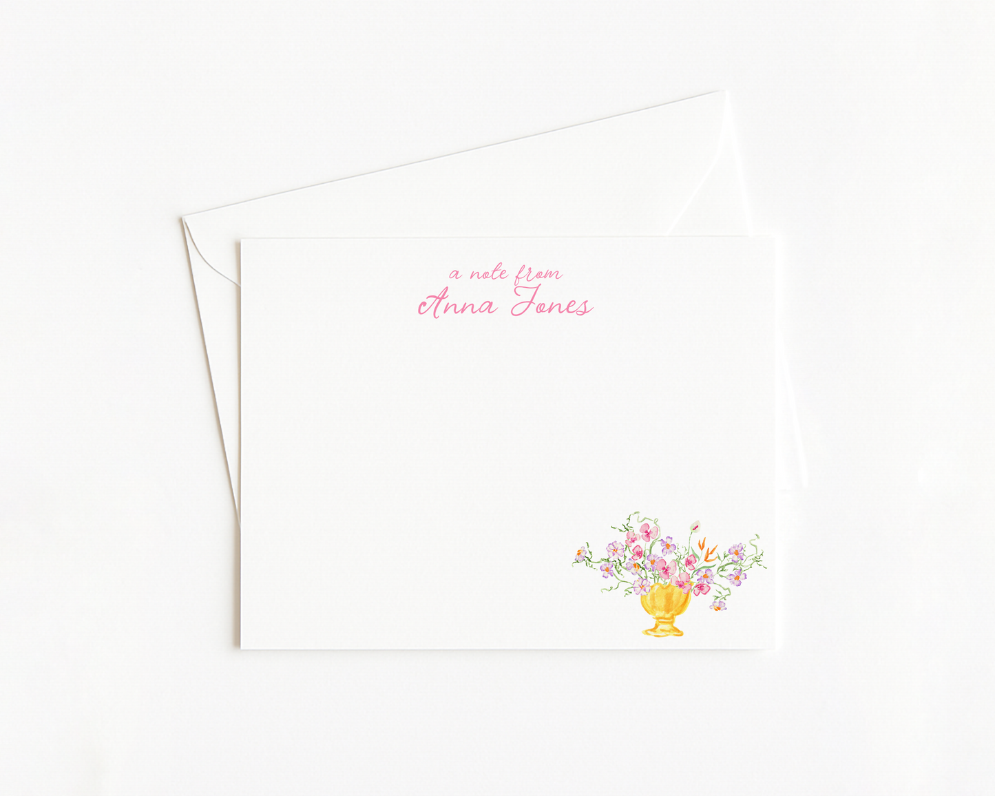 Pink Floral Vase Stationery
