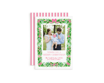 Pink & Green Greenery Frame