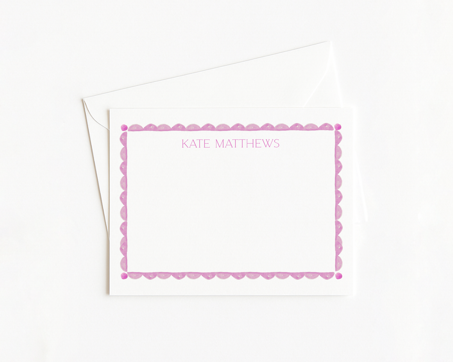 Purple Wavy Scallop Stationery
