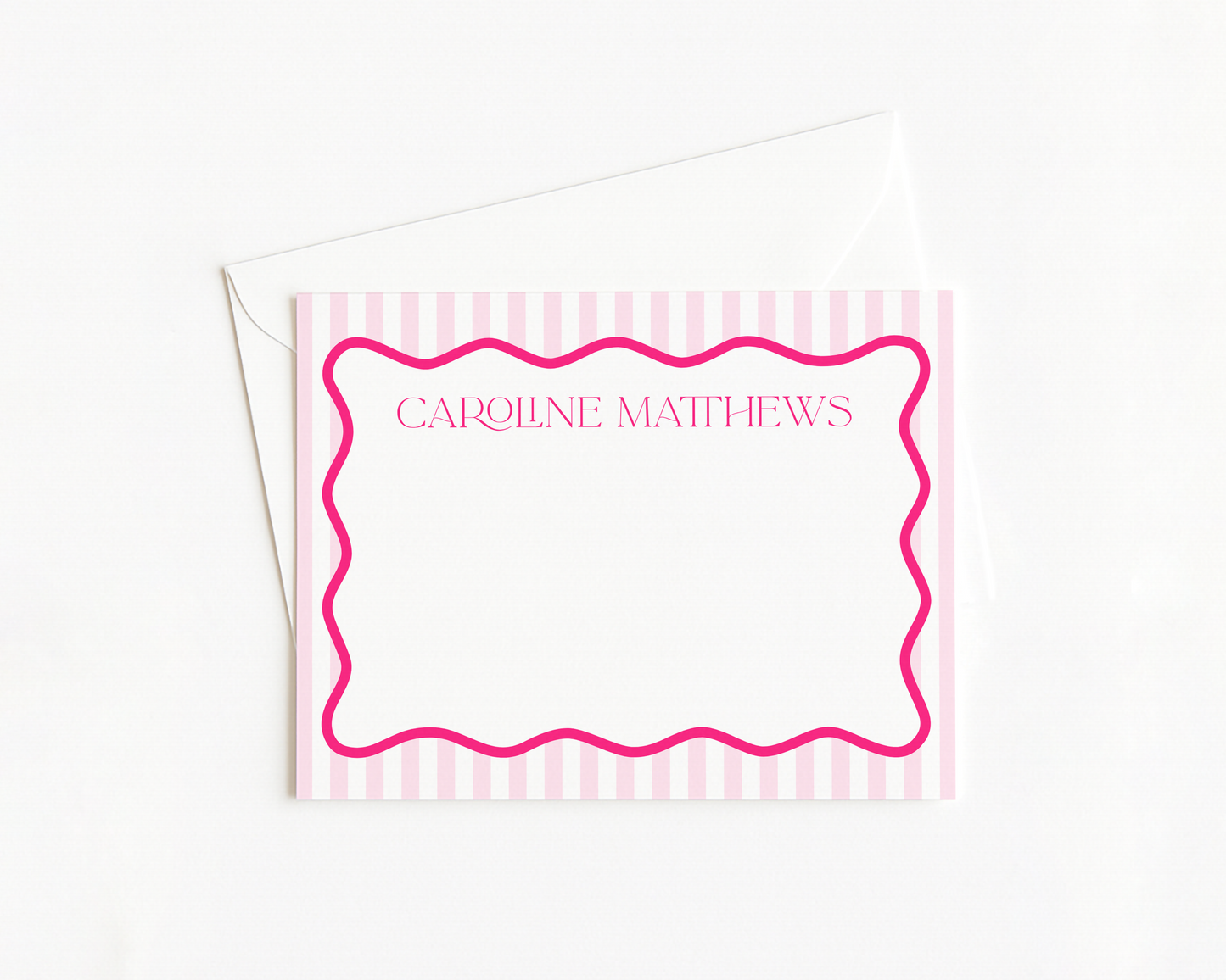 Pink Wavy Stripes Stationery
