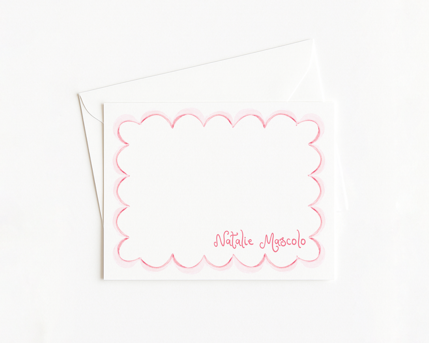 Pink Wavy Scallop Stationery