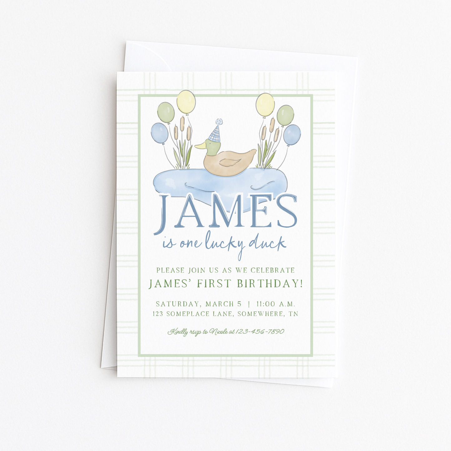 One Lucky Duck Invitation