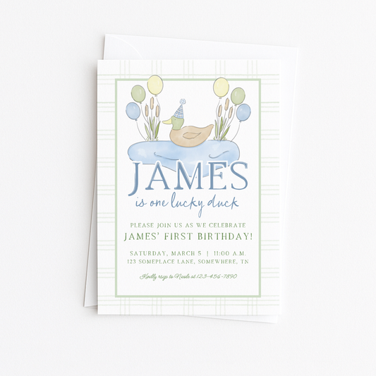 One Lucky Duck Invitation