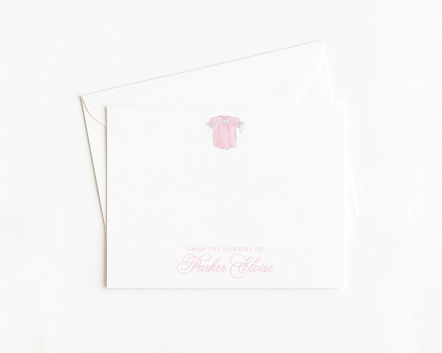 Pink Heirloom Bubble Baby Stationery