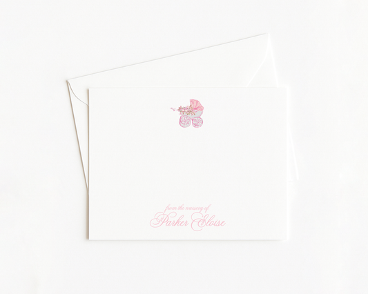 Pink Pram Baby Stationery