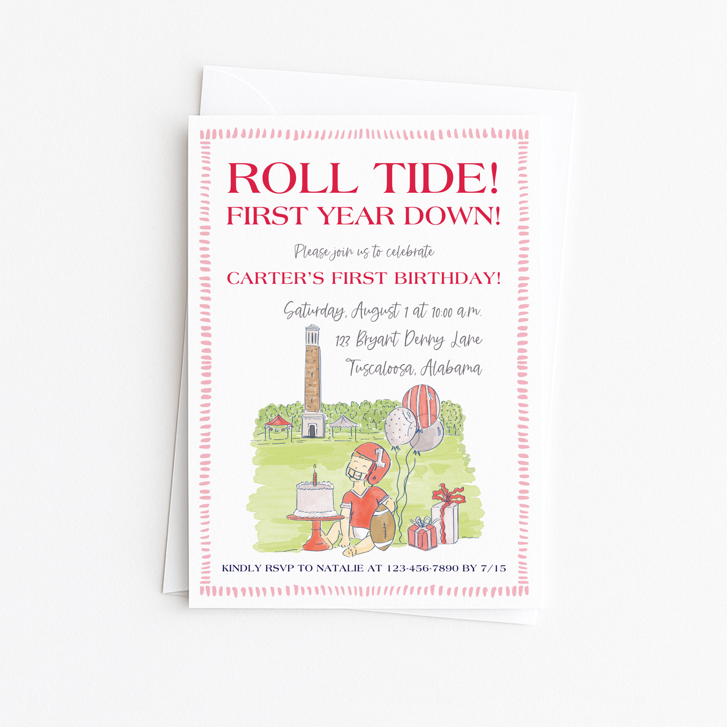 First Year Down Invitation