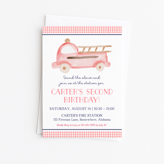 Fire Truck Invitation #1