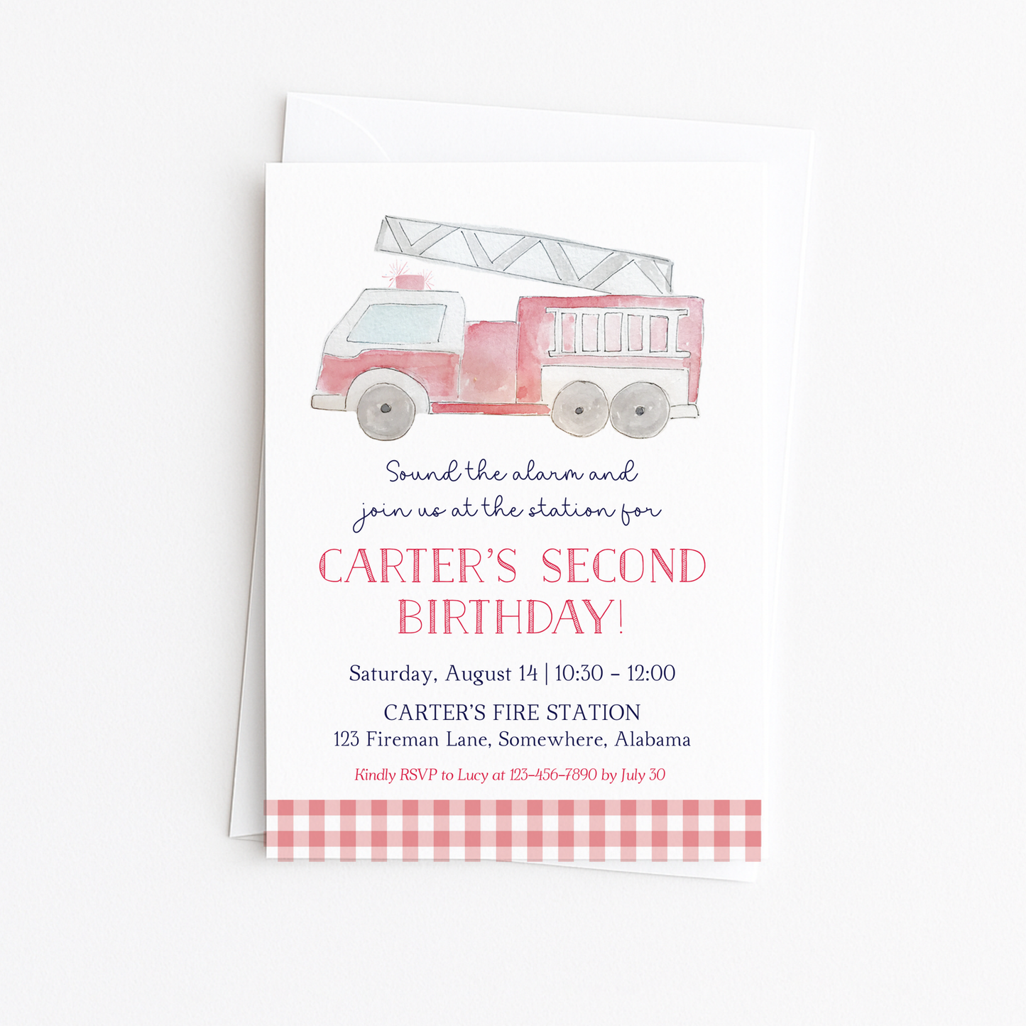 Fire Truck Invitation #2