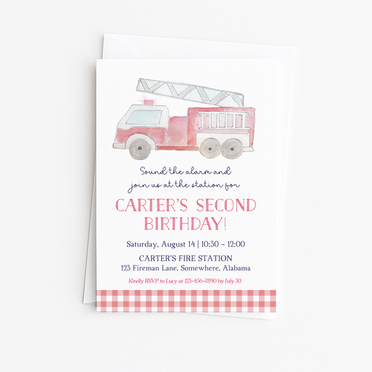 Fire Truck Invitation #2
