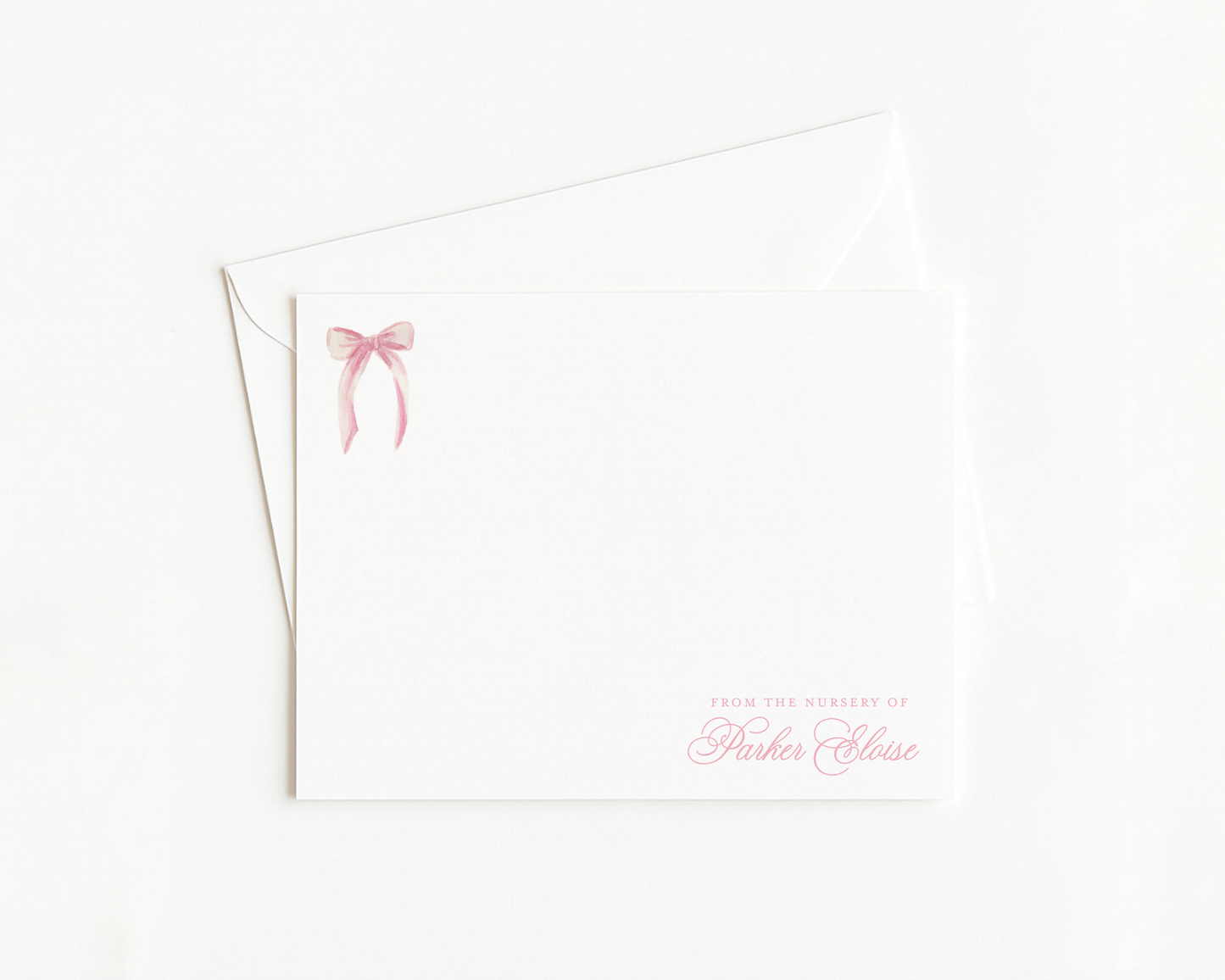 Pink Bow Baby Stationery