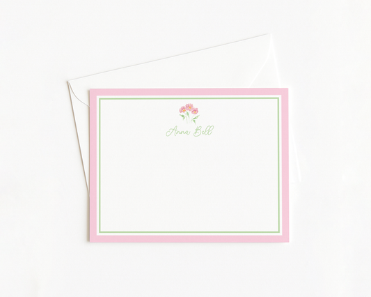 Pink and Green Floral Stationery