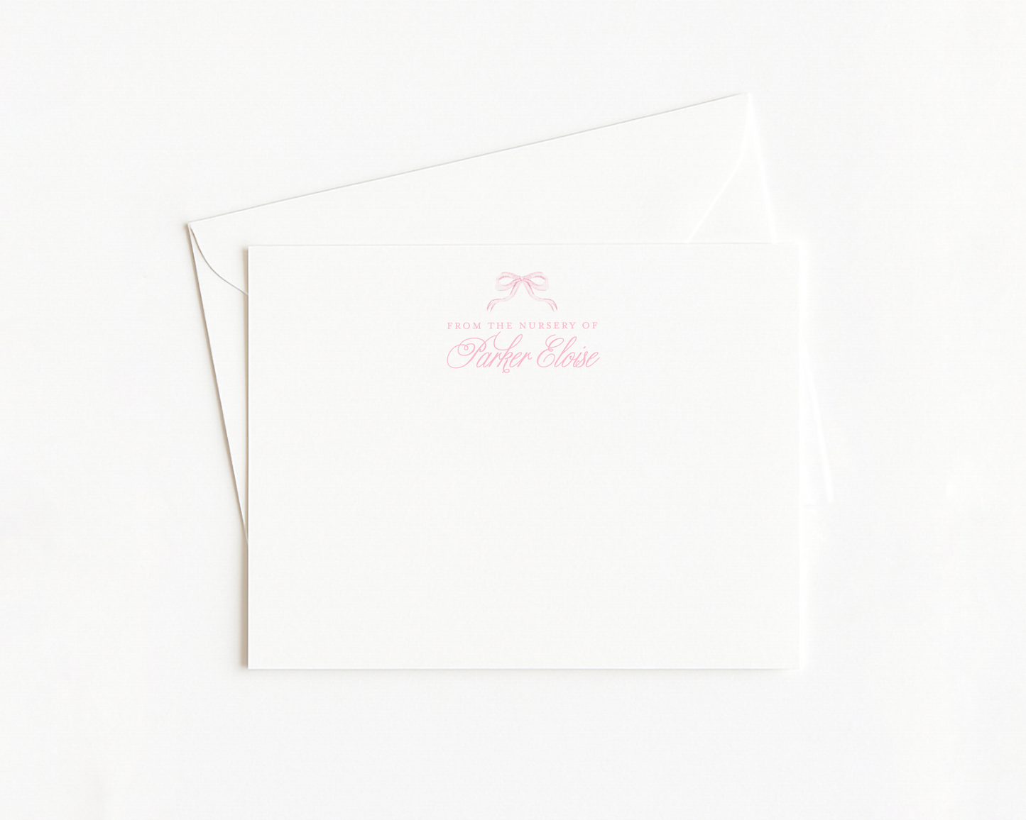 Pink Bow Baby Stationery