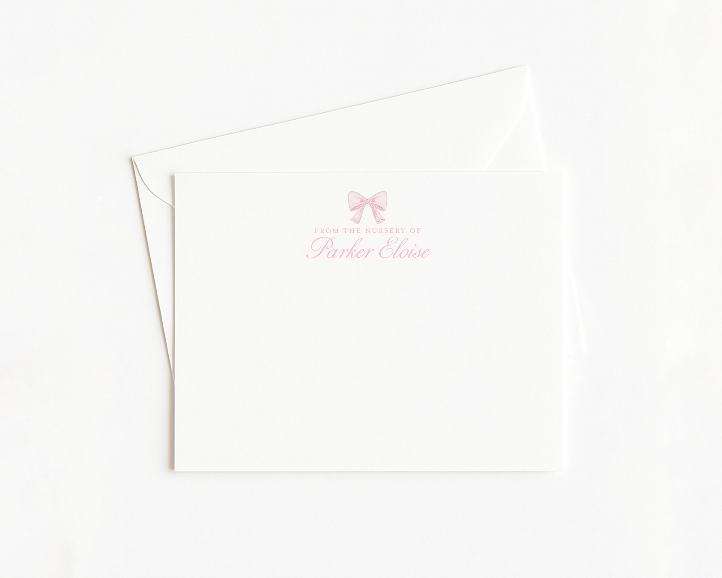Pink Bow Baby Stationery