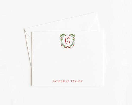 Strawberry Crest Stationery