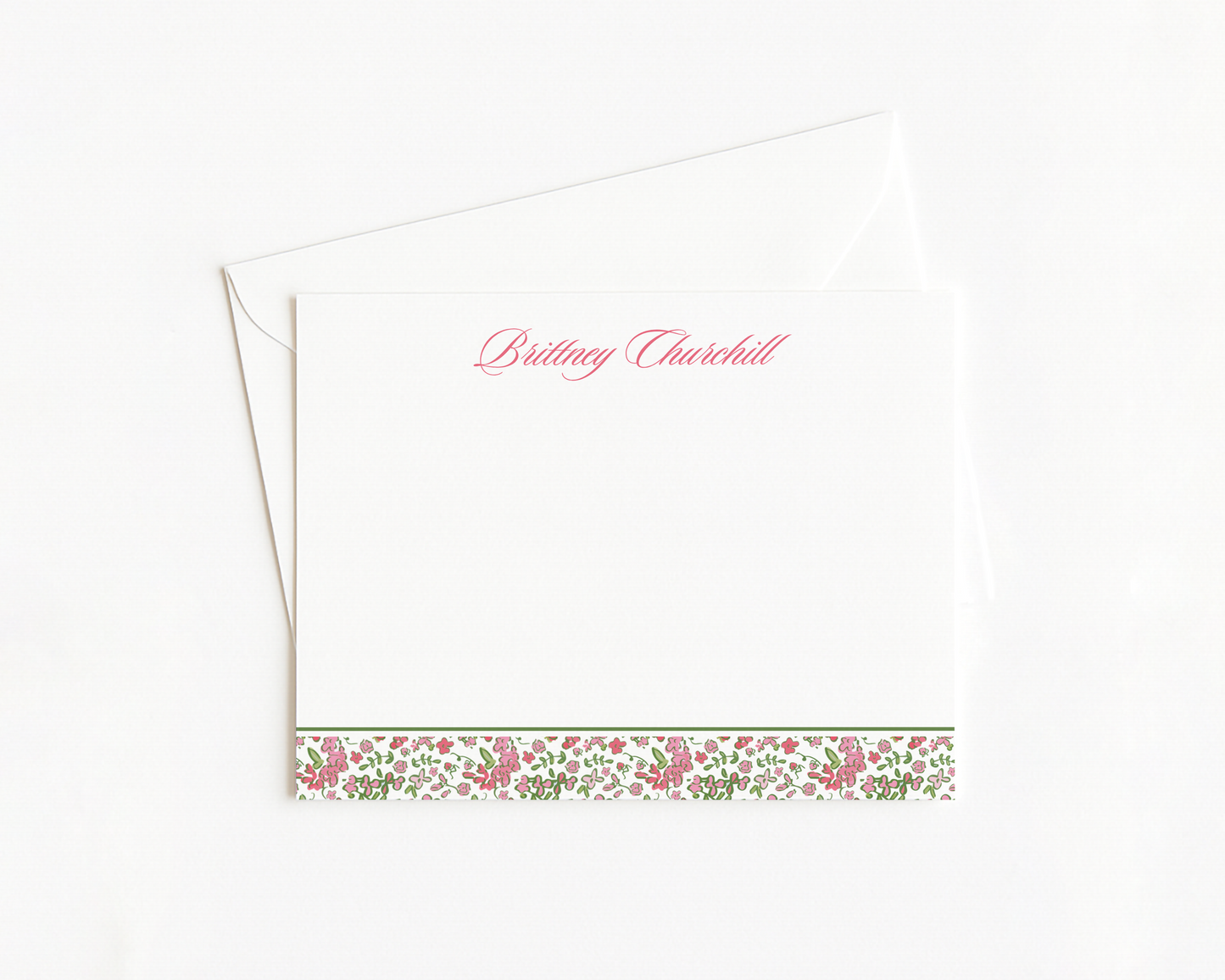 Floral Pink & Green Stationery