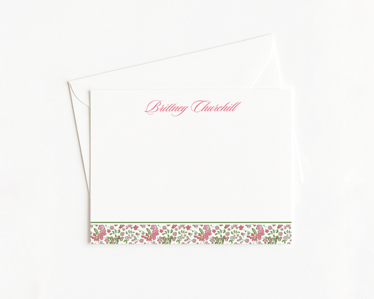 Floral Pink & Green Stationery