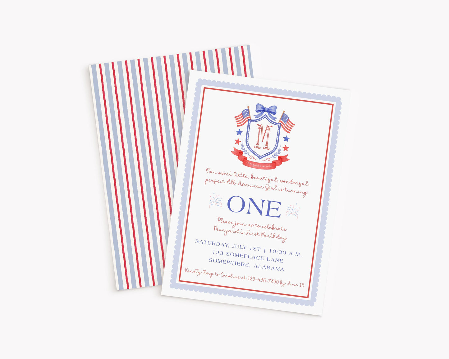 All American Girl Birthday Invitation #1