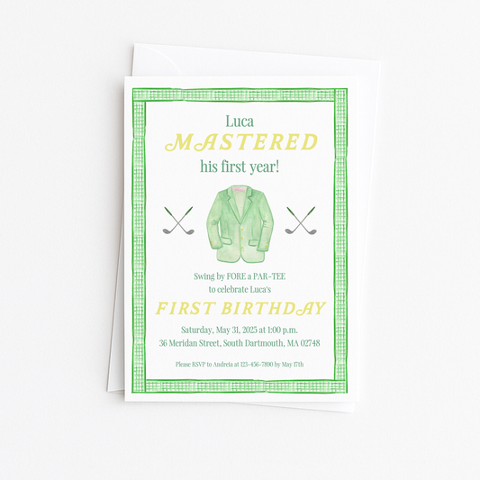 Yellow & Green Master's Invitation