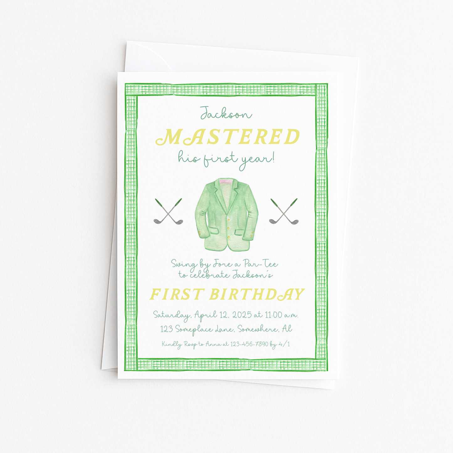 Yellow & Green Master's Invitation #2