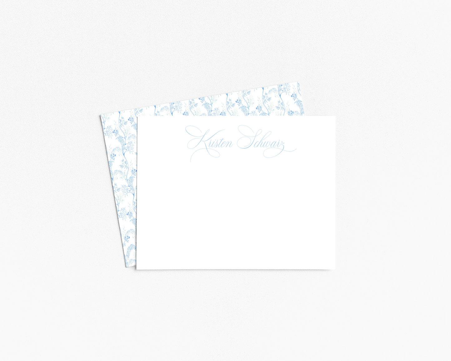 Blue Toile Back Stationery