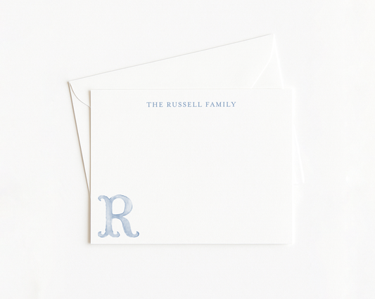 Blue Monogram Stationery