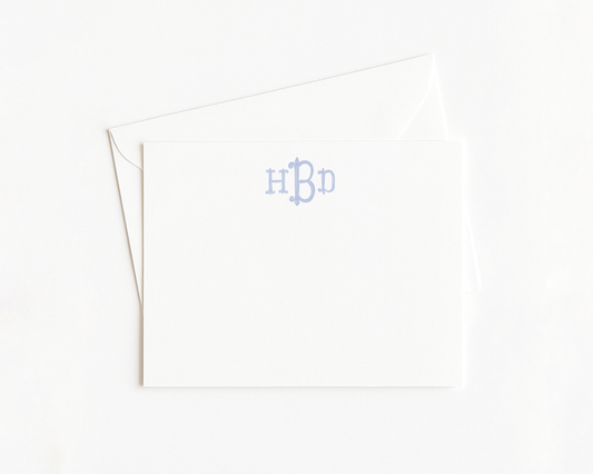 Blue Monogram Stationery
