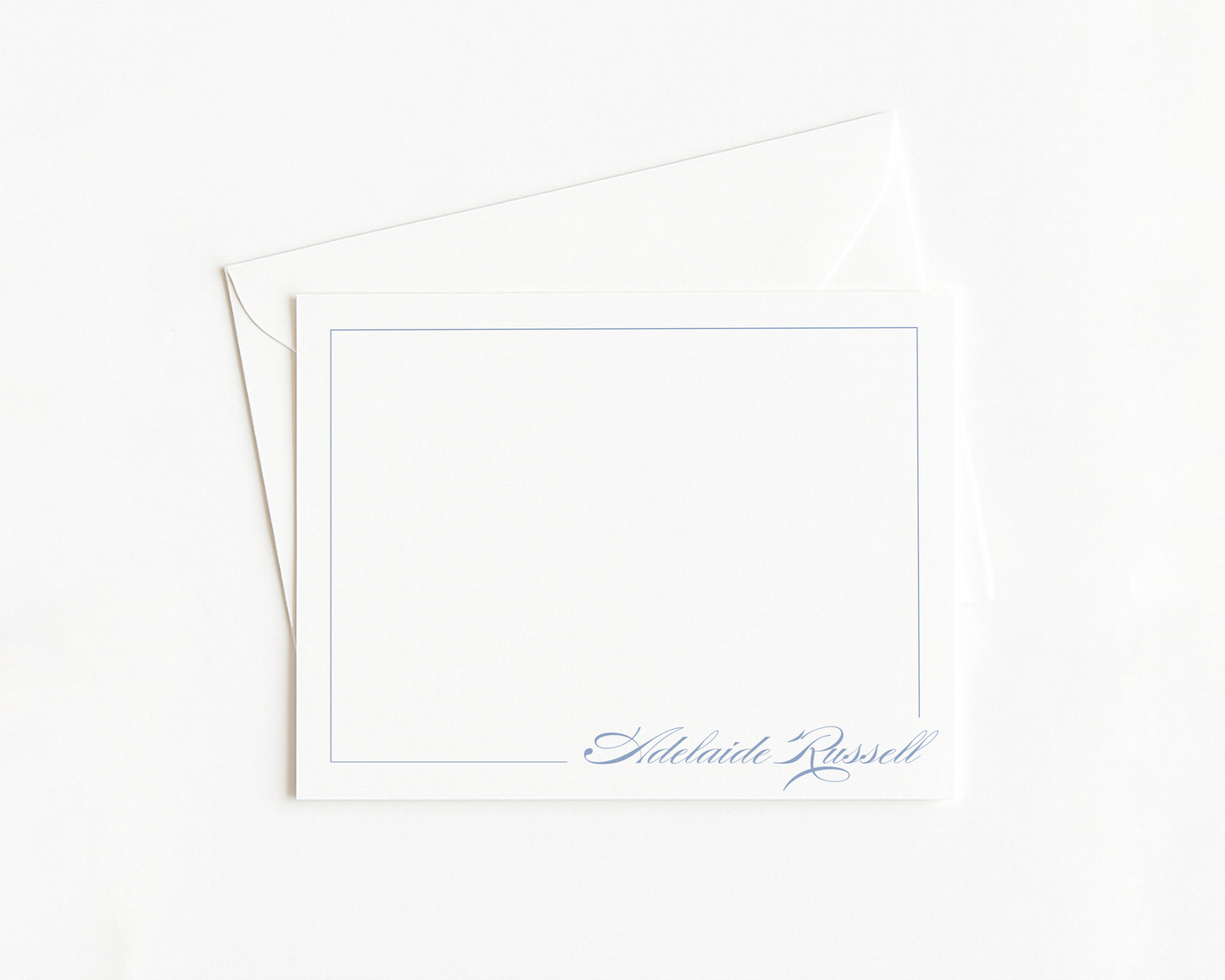 Blue Border Script Stationery