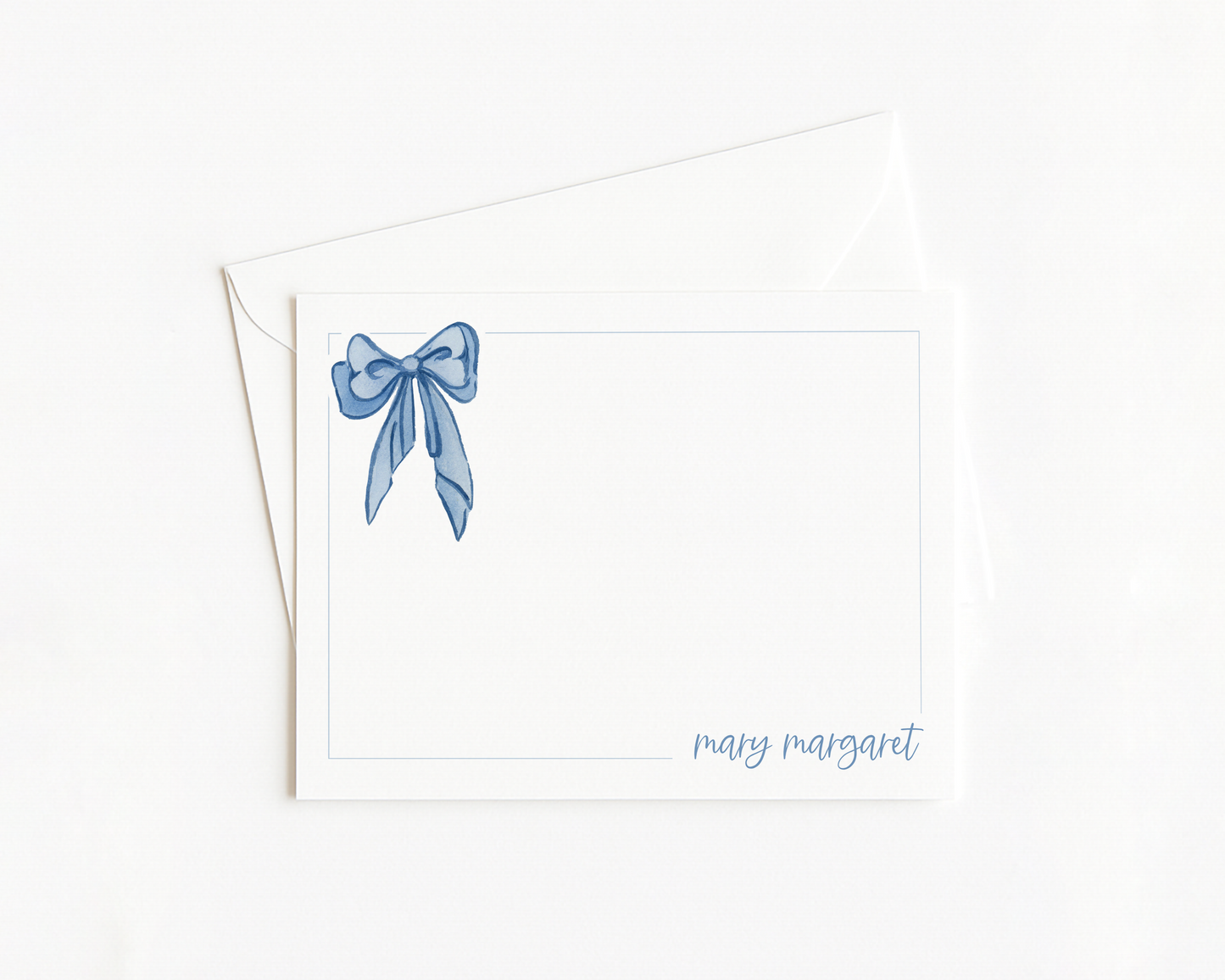 Blue Bow Border Stationery